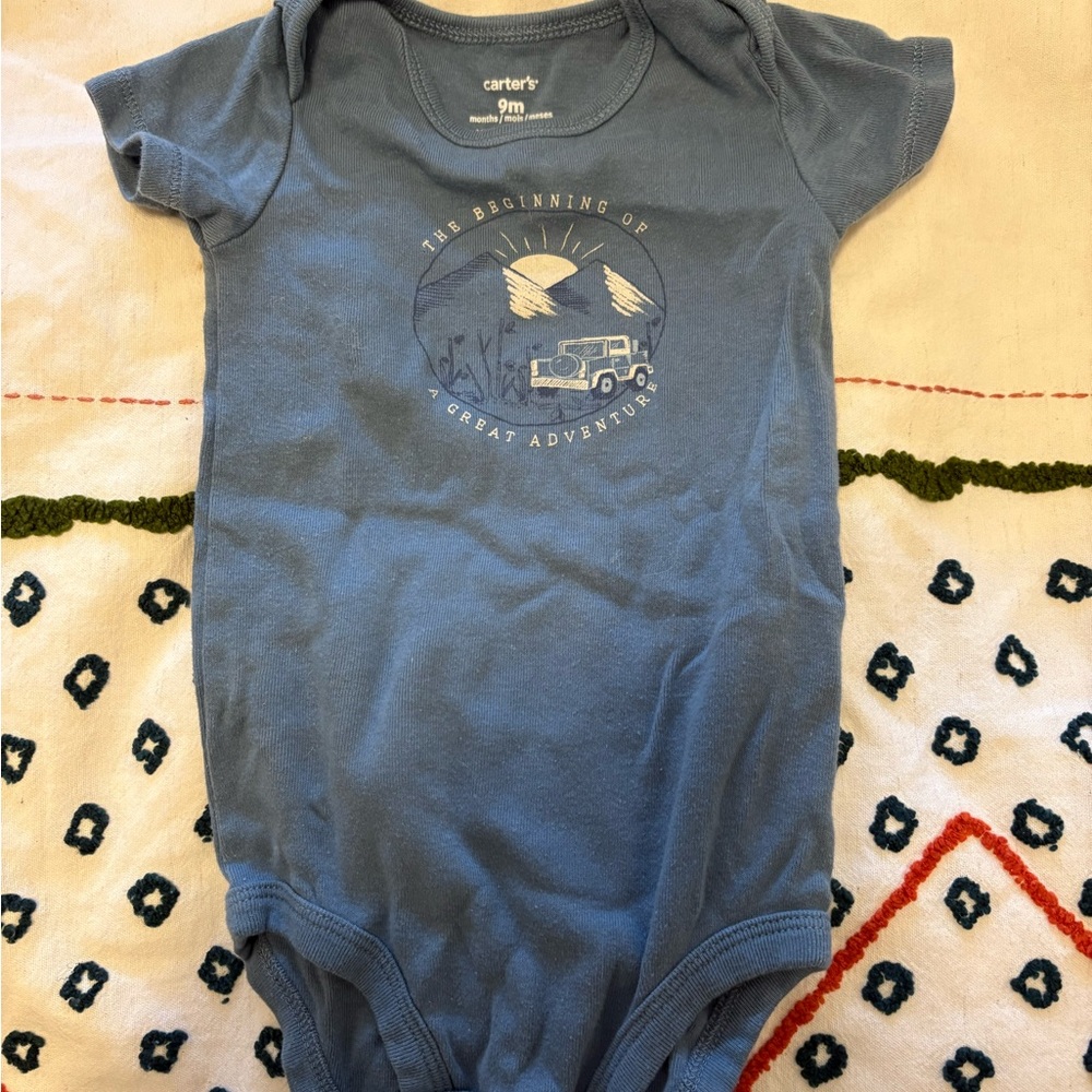 Carter's Blue Bodysuit Soft Cotton Short Sleeve